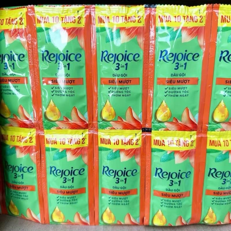 Combo 50 gói dầu gội đầu Rejoice óng ả, siêu mềm mượt 3in1 dầu  gội  trị  gàu