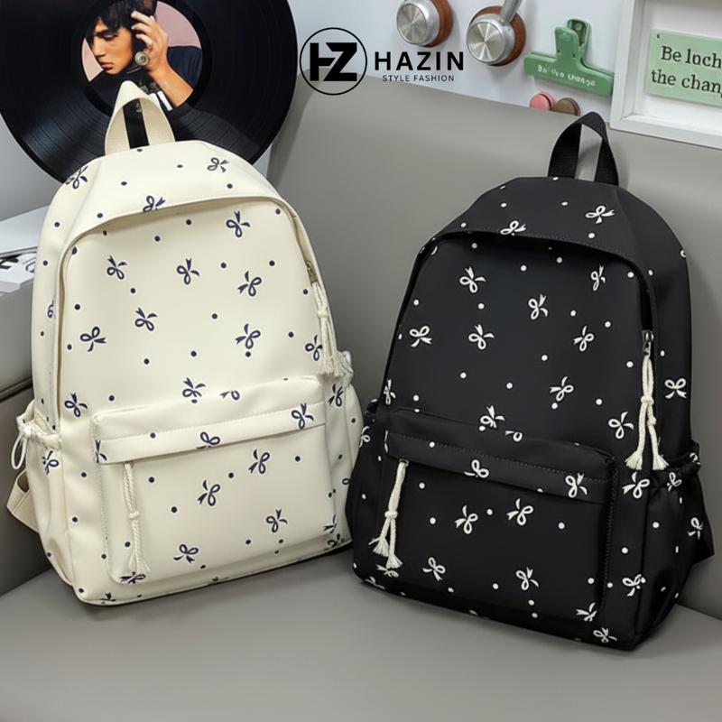  Balo Thời Trang HAZIN Thiết Kế Họa Tiết Nơ Nhí Dễ Thương Chống Thấm Nước Đựng Vừa Laptop 15.6 inch Đi Học Đi Chơi BL663 
