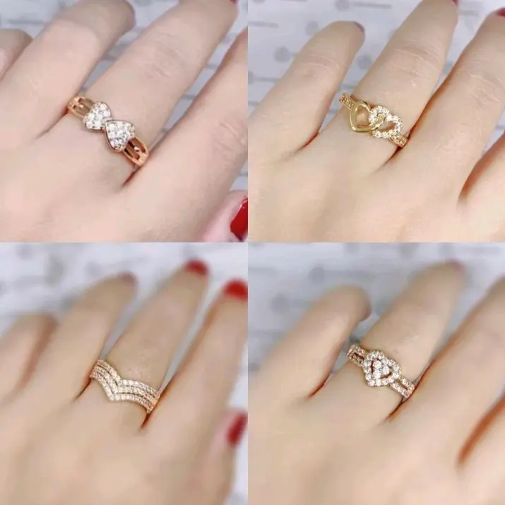 Cincin Titanium Wanita Terbaru Tahan Lama Tidak Luntur Elegan Termurah Rings Perhiasan Permata