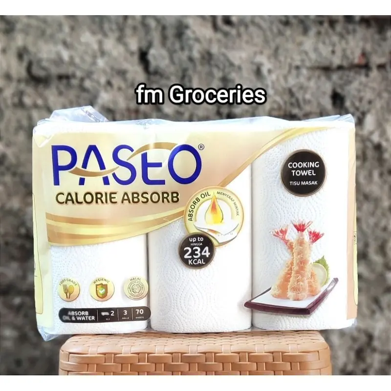 Tisu Paseo Absorb calory isi 3 Roll