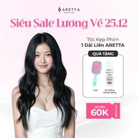   Tặng Lược Gỡ Rối Và Xịt Dưỡng Tóc  Tóc Giả Nữ Kẹp 1 Dải Liền ARETTA Công Nghệ Sợi Protein Nano Mềm Nhẹ Như Tóc Thật - Tóc giả ARETTA - Trải nghiệm cảm giác nhẹ như bay 