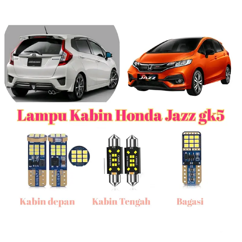 Lampu kabin honda Jazz gk5 Led plafon bagasi 1 set Car 0