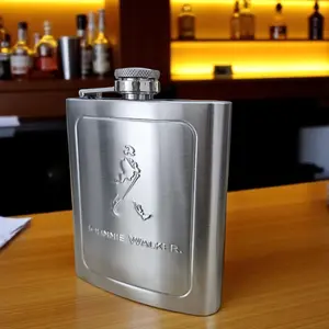 Hip Flask Stainless Steel Botol Minum Vintage 7oz Johnnie Walker - H-7 - Silver
