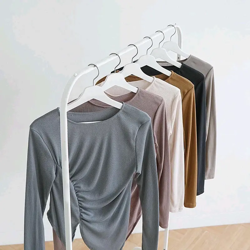 Nay' Blouse Knit Crop Top / Kaos Wanita /Atasan Wanita Tangan Panjang Polos 7