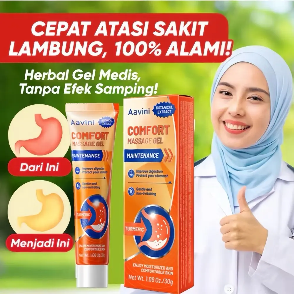 Aavini Comfort Massage Gel & Cocok untuk orang perkotaan sibuk (pola makan tidak teratur) dan sistem pencernaan sensitif rapuh & 30g