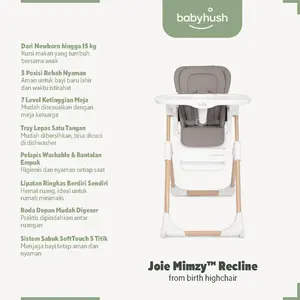 Joie Mimzy Recline – Kursi Highchair Bayi Empuk dari Newborn hingga Toddler