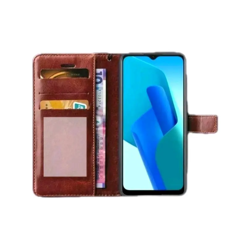 Case Tekno Spark GO 1 Flip Leather Case Cover  Premium -Flip Wallet Case Kulit Untuk Tekno Spark GO 1 - Casing Ponsel Protection Hitam Merah Biru 1