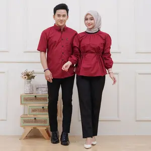 Baju couple pasangan alara blous wanita dan kemeja pria atasan wanita terbaru