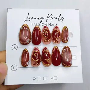 Press On Nails/ Medium Almond free perlengkapan kuku