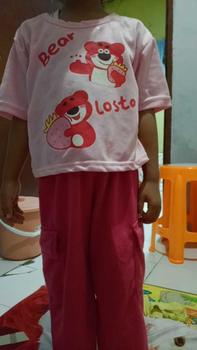 Product Review of Setelan Anak Umur 5-12 Tahun Kaos CROP Dan Celana Cargo BEAR LOTSO Baju Perempuan Fashion from m**a 0