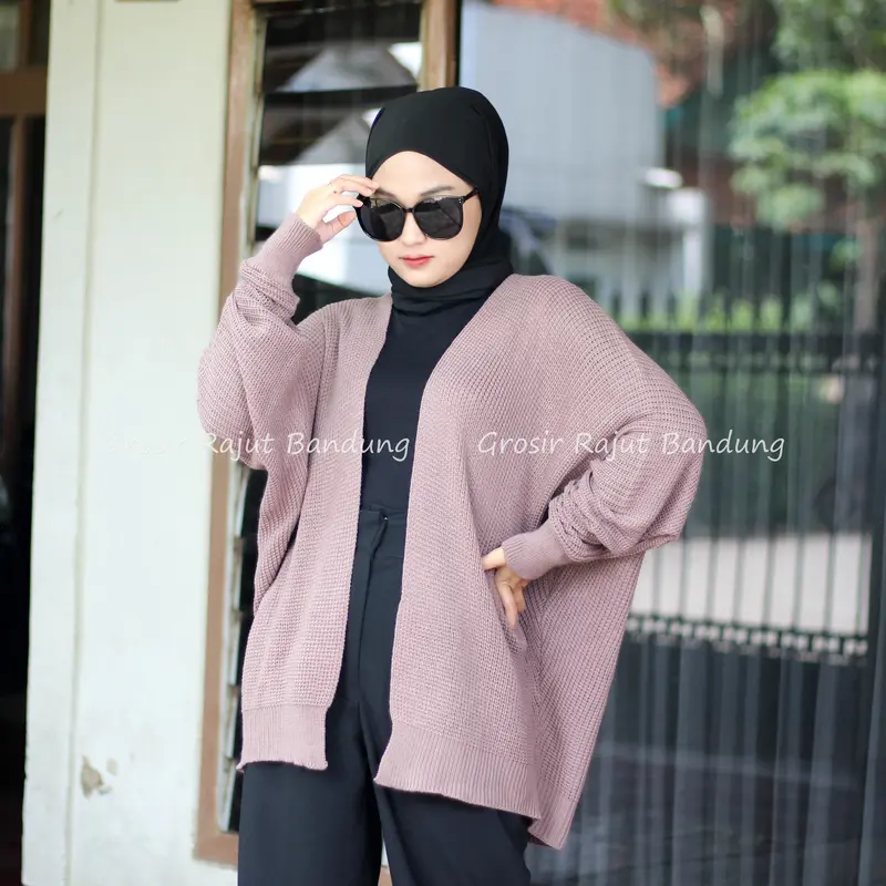 Cardigan Rajut Oversize Batwing Sweater Atasan Kalong Tangan Panjang 1