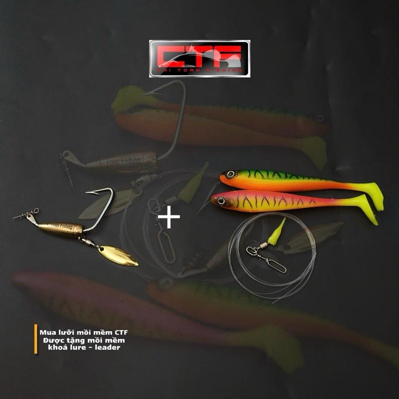 [ CTF ] COMBO 4 MÓN LƯỠI + MỒI MỀM FISH CANDY( MÀU NGẪU NHIÊN ) + LEADER KHOÁ LURE  fishing