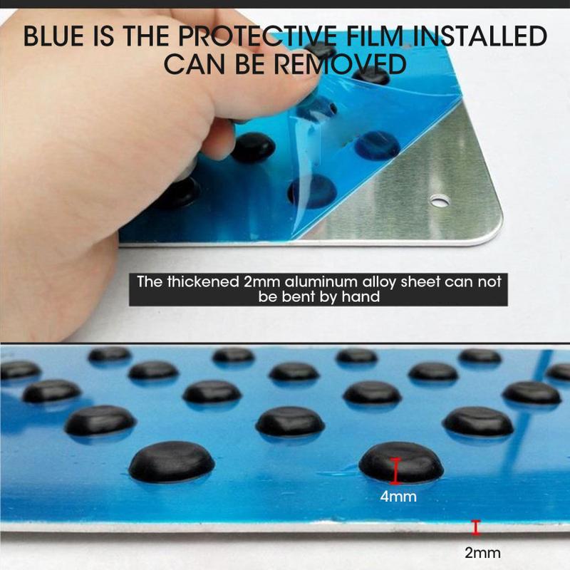 Product Introduction of Universal Car Floor Mat Stainless Steel Car Wear-resistant Pedal Thickened Pedal Board Main Cab Metal Repair Protective Foot Mat 42