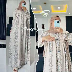 NEW-Series Raya Hana Gamis Jumbo Bahan Rayon Resleting Depan Busui LD 115-125 by Hanajayastore