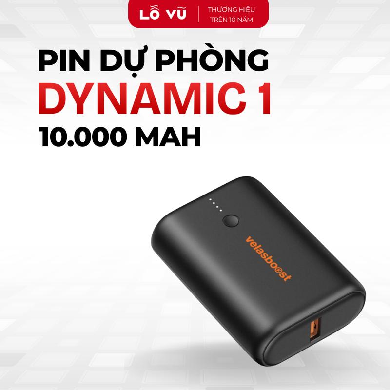 Pin sạc dự phòng 10.000 mAh Dynamic 1 velasboost, Sạc nhanh PD 20W - Lỗ Vũ 1, Hàng chính hãng
