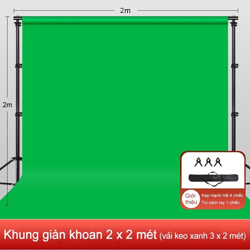 Khung treo phông nền chụp ảnh chữ U size to rộng khung chụp ảnh quay video lookbook livestream tặng 3 kẹp túi đựng Phông nền vải xanh lá tách nền chụp ảnh và phông vải quay video chụp ảnh và livestream chuyên nghiệp