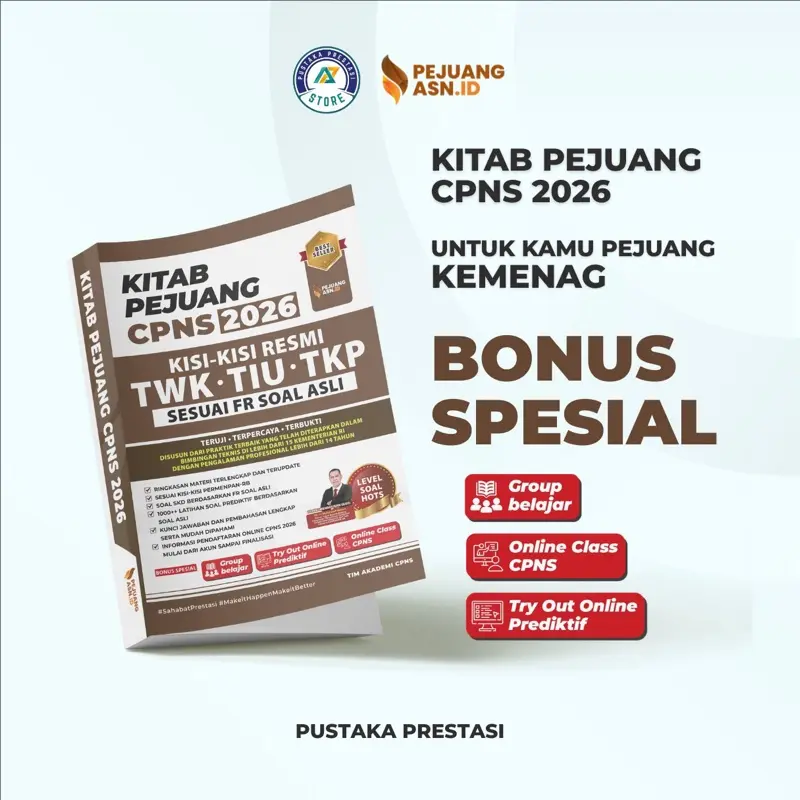 BUKU CPNS KEMENAG 1000+ SOAL SKD FR 2026  Kisi-Kisi Resmi KEMENPAN RB
