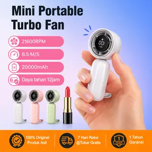 Kipas Mini Portable Travel – Handheld, High Speed 50000RPM Turbo, 100 Speed, LED Display, Rechargeable, Angin Super Kencang, Ringan & Praktis untuk Semua Aktivitas