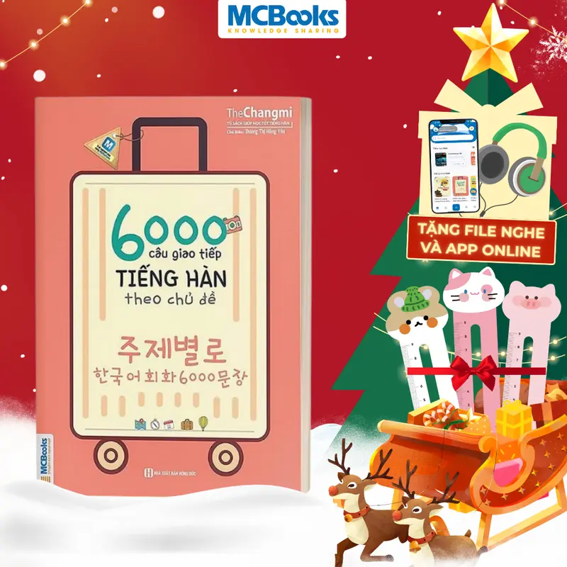 Sách 6000 Câu Giao Tiếp Tiếng Hàn Theo Chủ Đề Cho Người Mới Bắt Đầu - Tặng Bookmark