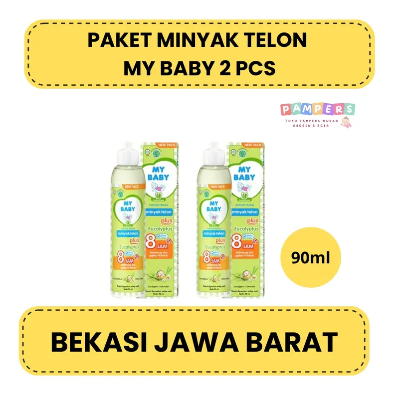 PAKET MINYAK TELON ANTI NYAMUK MURAH MY BABY PLUS menghangatkan kulit perut bayi Eucalyptus 60ml / 90ml / 150ml 3