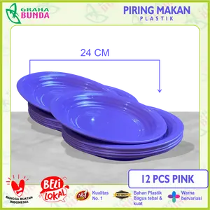 Paket Piring Plastik 3 PCS / 6 PCS / 12 PCS / Piring Makan Plastik / Piring Plastik Makan