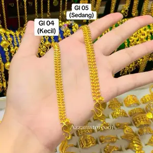 Gelang Jalin lapis emas balut kristal premium