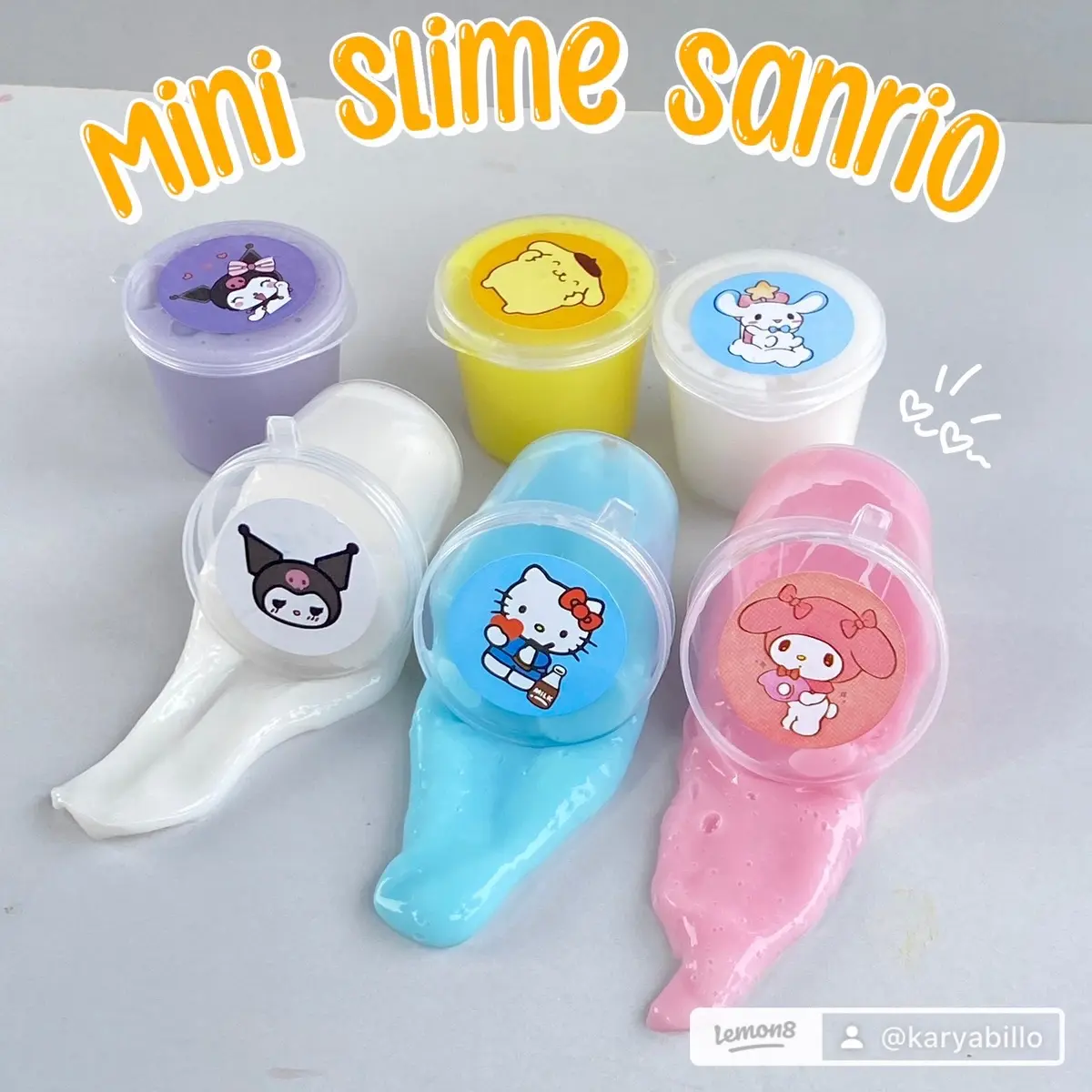 6PCS Mini Slime Sanrio Capybara 20ml - Mainan Slime - Toys Tofu dengan Aroma Vanila Cake - Squishy