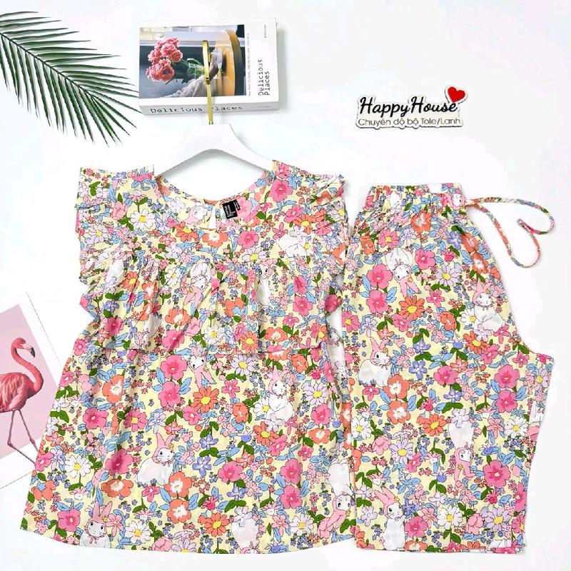 Đồ bộ Tole nữ, Đồ bộ Lửng cánh tiên bèo ngực F21 VNXK 45-75kg, chất tole 2 da loại 1 mịn mát cao cấp - có BigSize - Women, Quần Ngủ Áo Top