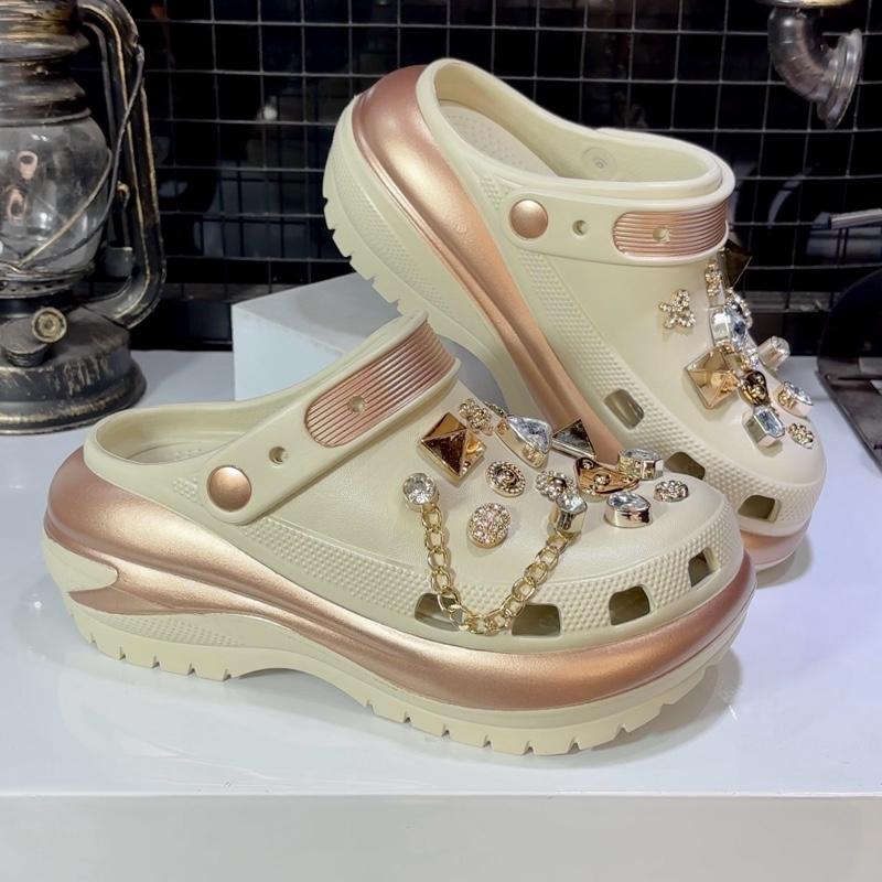  Dép Sục Nữ E03 Cao 6CM Gắn Charm Sticker Hoạ Tiết Tôn Dáng Tăng Chiều Cao Nhiều Màu Sắc DéP Shoes GiàY Nhung Hoa Sandal Women Cao 