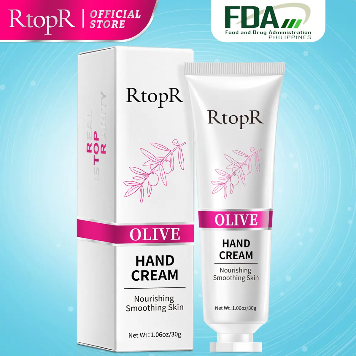RtopR【FDA】Olive Hand Cream 30g Aloe Skincare Hyaluronic Comfort Hydrate Skin Repair Moisture