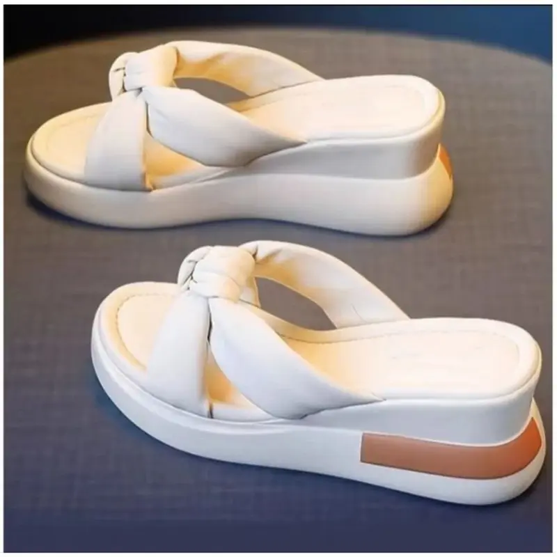 Sandal Wedges Wanita Remaja Terbaru 2025// Sandal Wanita Casual Elegan  Korean Style Elegan 5
