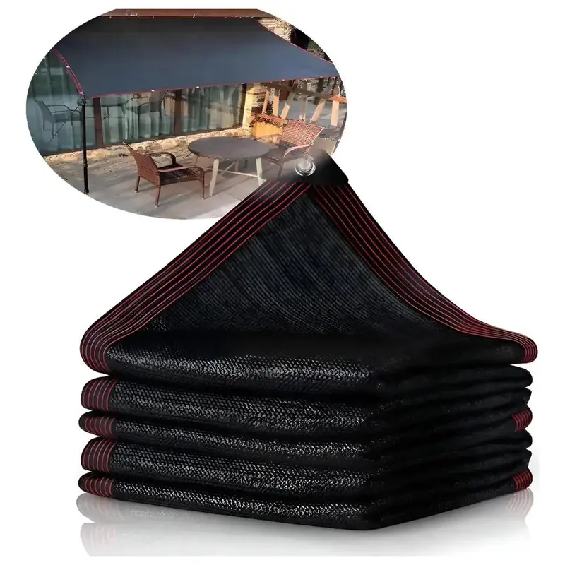 Malla Sombra 6x4m 98% Bloqueo UV – Tela Resistente con Ojales y Cuerda – Para Jardín, Patio, Estacionamiento – Negro - Foto 1