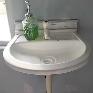 Wastafel Cuci Tangan Komplit Set Bahan PVC Tebal Anti Pecah Include 1 Pcs Kran Seal Karet Drat Pengunci Selang Pembuangan Fisher Baut