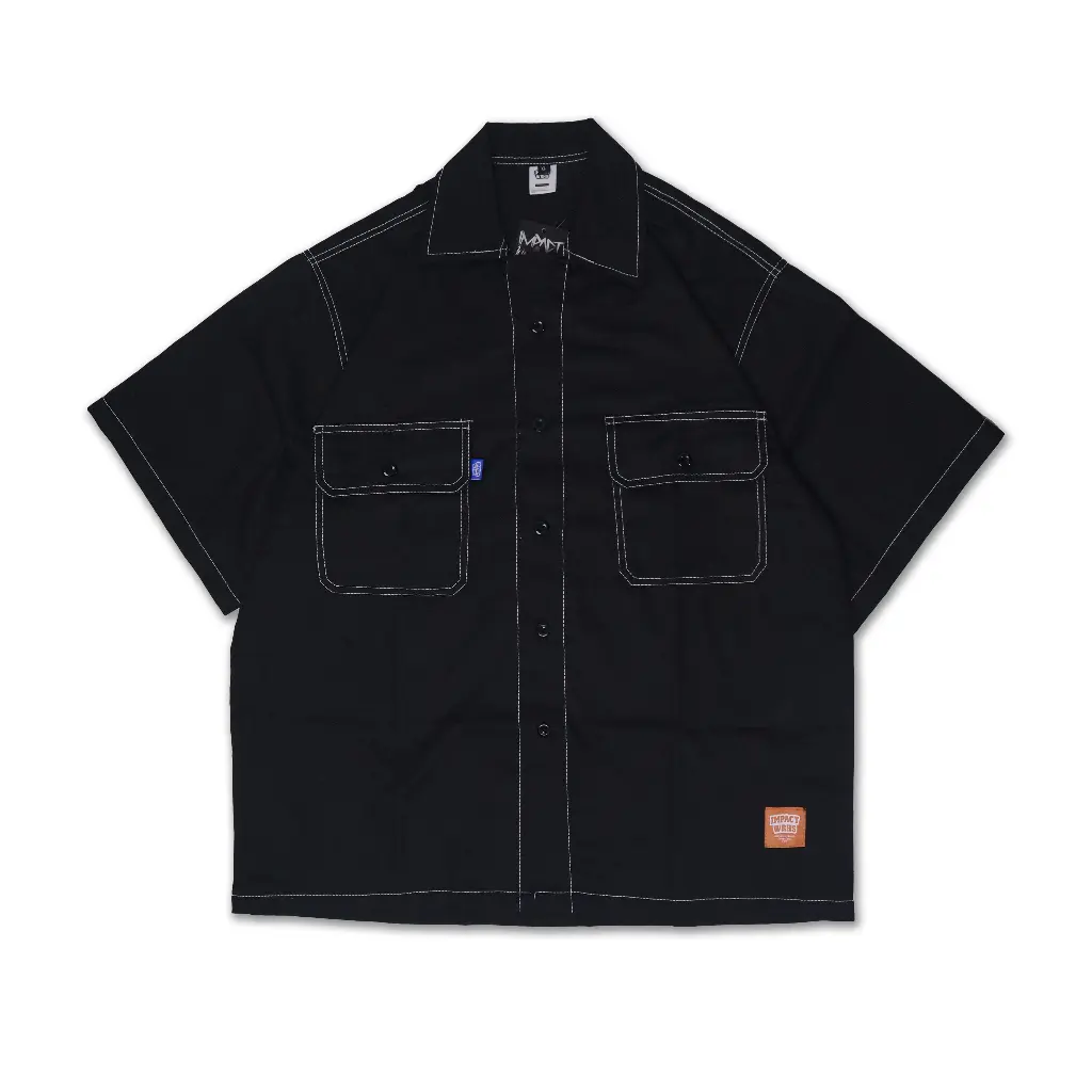 IMPACT WEARHOUSE | KEMEJA PENDEK | BOXY | HITAM | SEHUN