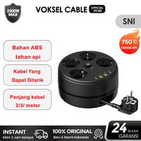 Gambar [Garansi dua tahun] VOKSEL CABLE 2500W Soket Listrik Bundar Standar Eropa 8in1 Power Strip Power Socket 4 Soket + 2 USB + 2 Type-C Kabel 2m Dapat Ditarik, Bahan Tahan Api - Hitam 3Soket+3USB 2m dari KOPIFUDI20SHOP Kota Administrasi Jakarta Barat 1 Tokopedia