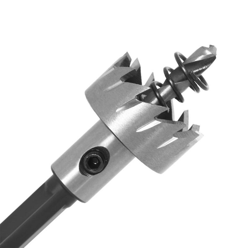 Product Introduction of High-speed Hacksaw Tooth Hole Opener Aluminum Plate Iron Plate Punching Hole Natural Color Drill Bit 16-30mm Tool Set 26