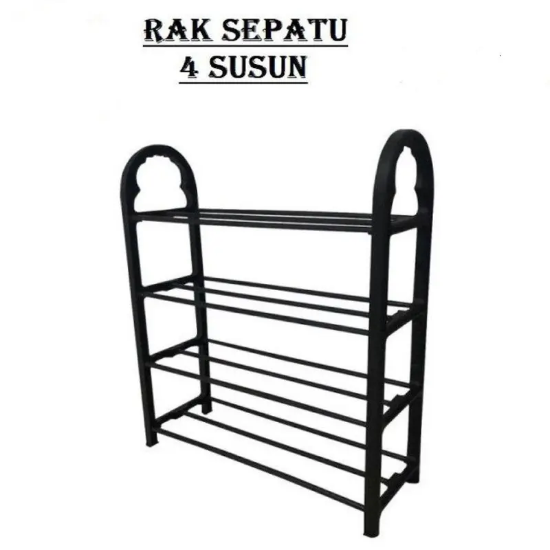 Rak Sepatu Sandal 4 Susun | Rak Sepatu Serbaguna CH-104 Aluminium Plastik 0