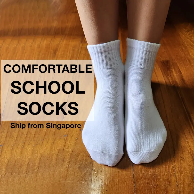 (3 pairs) School Socks Kids Socks Students Socks Breathable Cotton Absorbing Sweat Sport Socks White Socks Children Socks