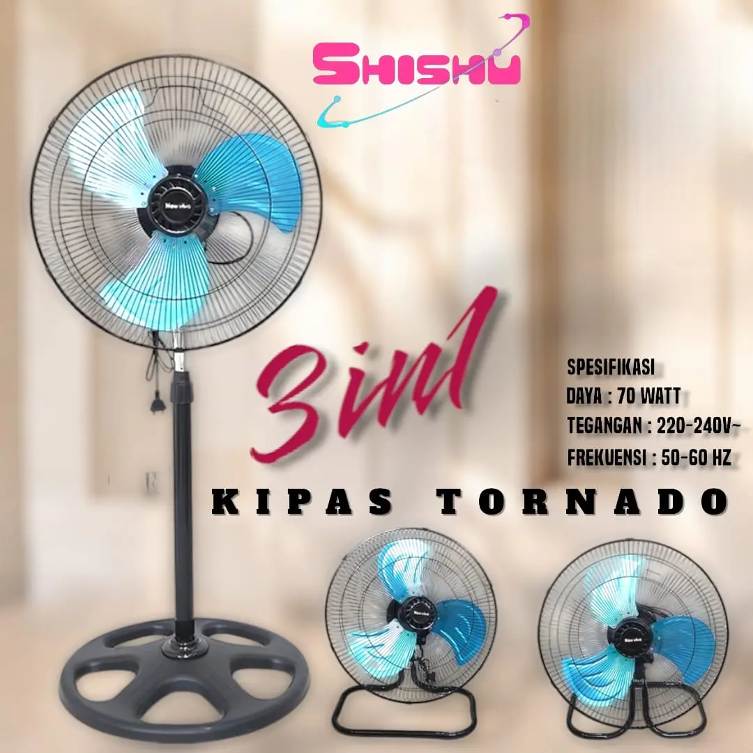 [ Spesial Creator ] Kipas Tornado 3in1 With Shishu 18inch Besi Stainless