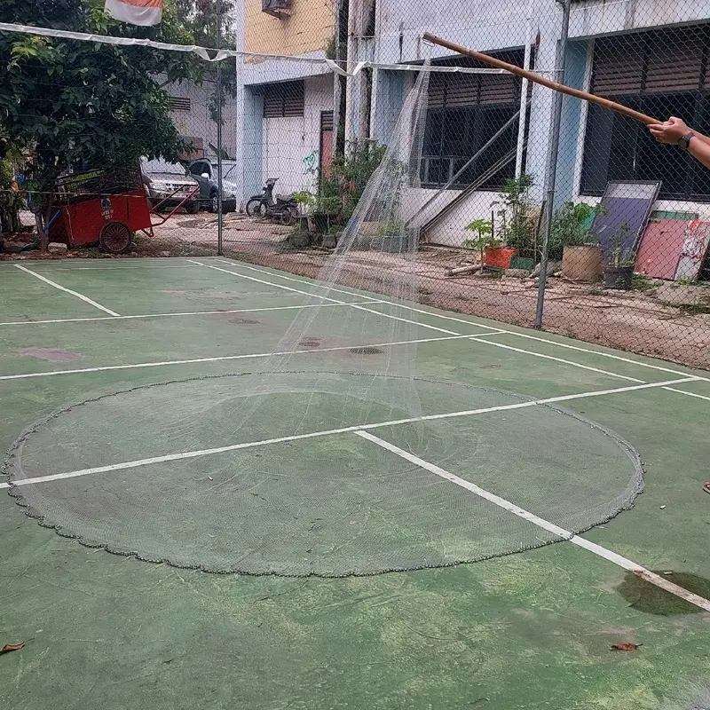 jala lempar 3 meter bahan senar, jala ikan,  jala udang,  jala sungai lubang 3/4 in / jari kelingking 4