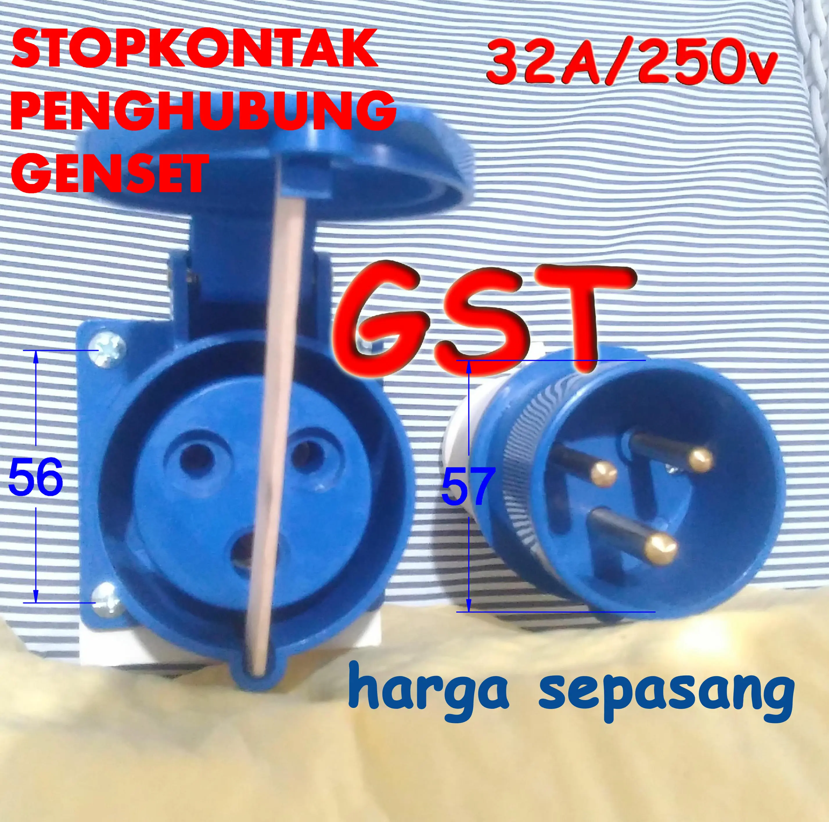 Stop Kontak steker colokan penghubung genset dengan instalasi listrik 32A