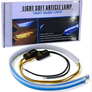 Sepasang Lampu Led Alis Sen 2 Mode 60Cm Senja+Sen Running 12V-24v Lampu Alis Sen Motor Mobil Truk Bus Kendaraan