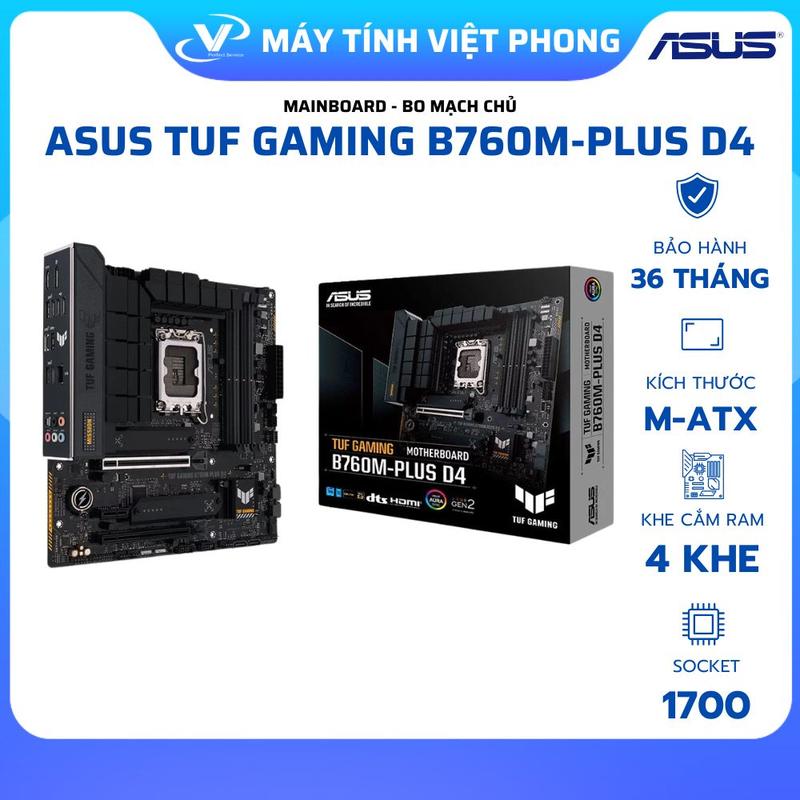 MAINBOARD BO MẠCH CHỦ ASUS TUF GAMING B760M-PLUS WIFI D4 - CHÍNH HÃNG BẢO HÀNH…