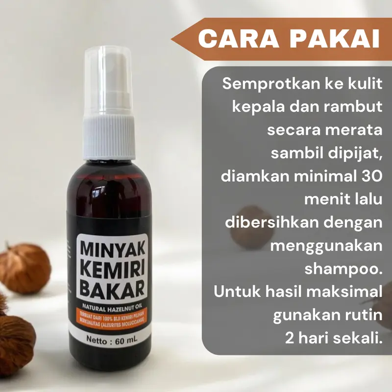 Minyak Kemiri Bakar untuk Perawatan Rambut dan Kulit Kering - 100% Pure Candlenut Oil - Skin and Haircare Serum 3
