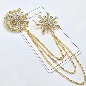 ￼Lapel Pin Bros Butang Pin Baju Melayu Bros Pin Rantai jas Rantai Baju Melayu Aksesoris Pin Lencana Jas Blazer Clips Bunga Pria Wanita