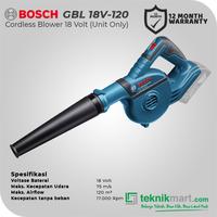 Gambar Bosch Cordless Blower / Blower Baterai 18Volt GBL 18V-120 dari Teknikmart Kota Administrasi Jakarta Barat 2 Tokopedia