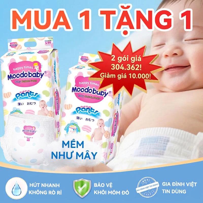 「 Mua 1 Tặng 1 - 2 Gói tã miễn phí Siêu thỏa thuận!Tã mềm như mây, hấp thụ…