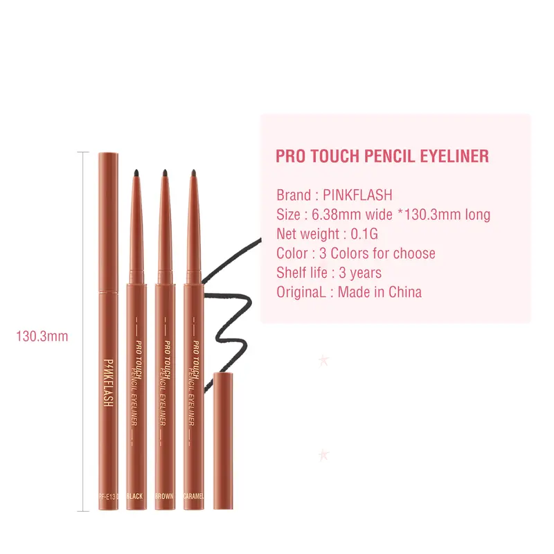 [Official] PINKFLASH#InfallibleLine Hyperfine Smooth Gel Eyeliner High Pigmented Multiple Colors Smudge-proof Breakup-proof Waterproof Long-lasting 7