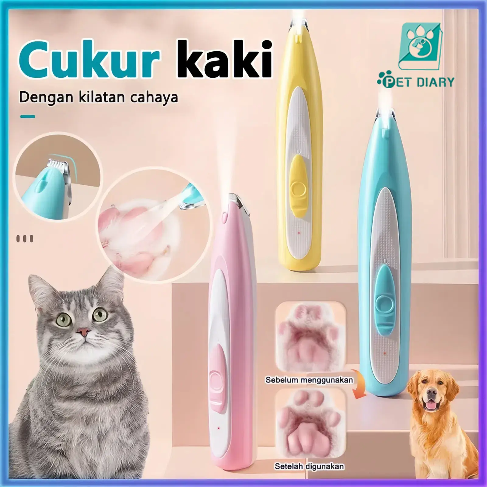 Pet Clipper Alat Cukur Kucing Grooming Hewan Pet Trimmer Paw Toe Hair Elektrik Dengan Untuk Anjing Kucing