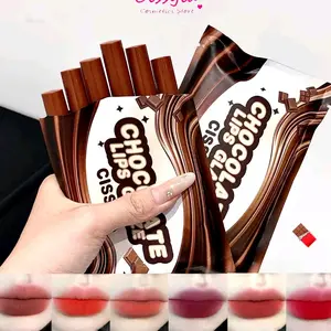 chocolate lips glaze lipstik  6pcs & 5pcs matte anti air tahan lama yang tidak luntur tidak menempel